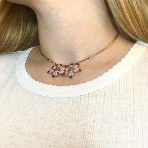 pink lilly gold chain choker